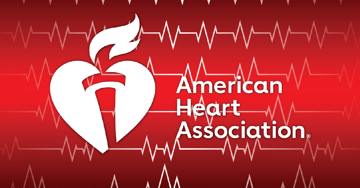 American Heart Association logo on red background
