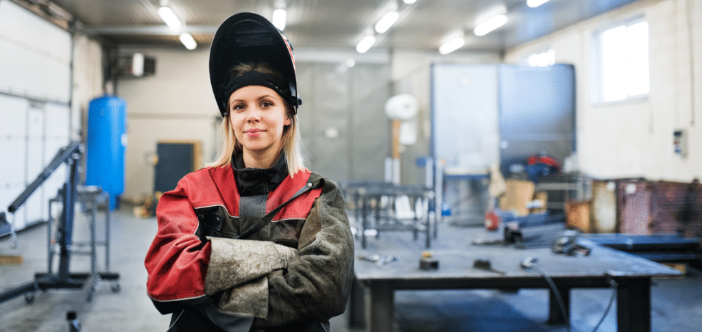 woman welder light industrial