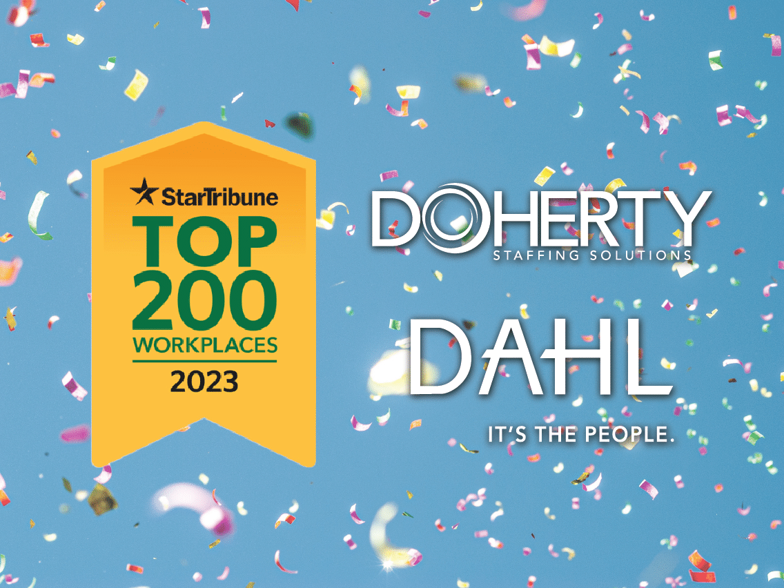 Star Tribune Top 200 2023 logo with Doherty & DAHL logos nearby